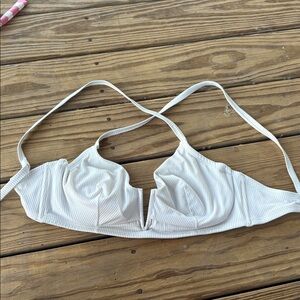 Shade & Shore White Ribbed Underwire Bikini Top